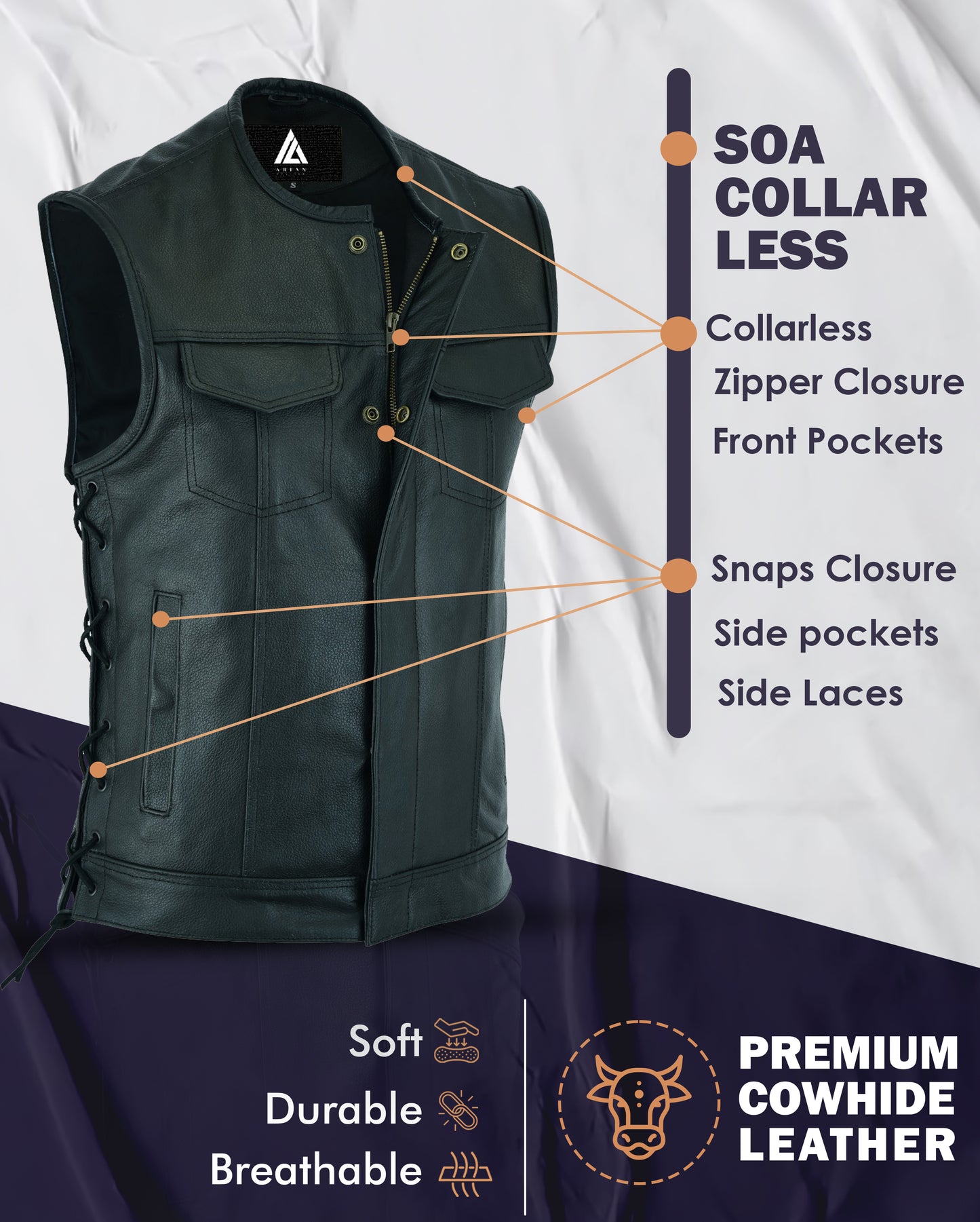 SOA sans col (avec lacets latéraux)