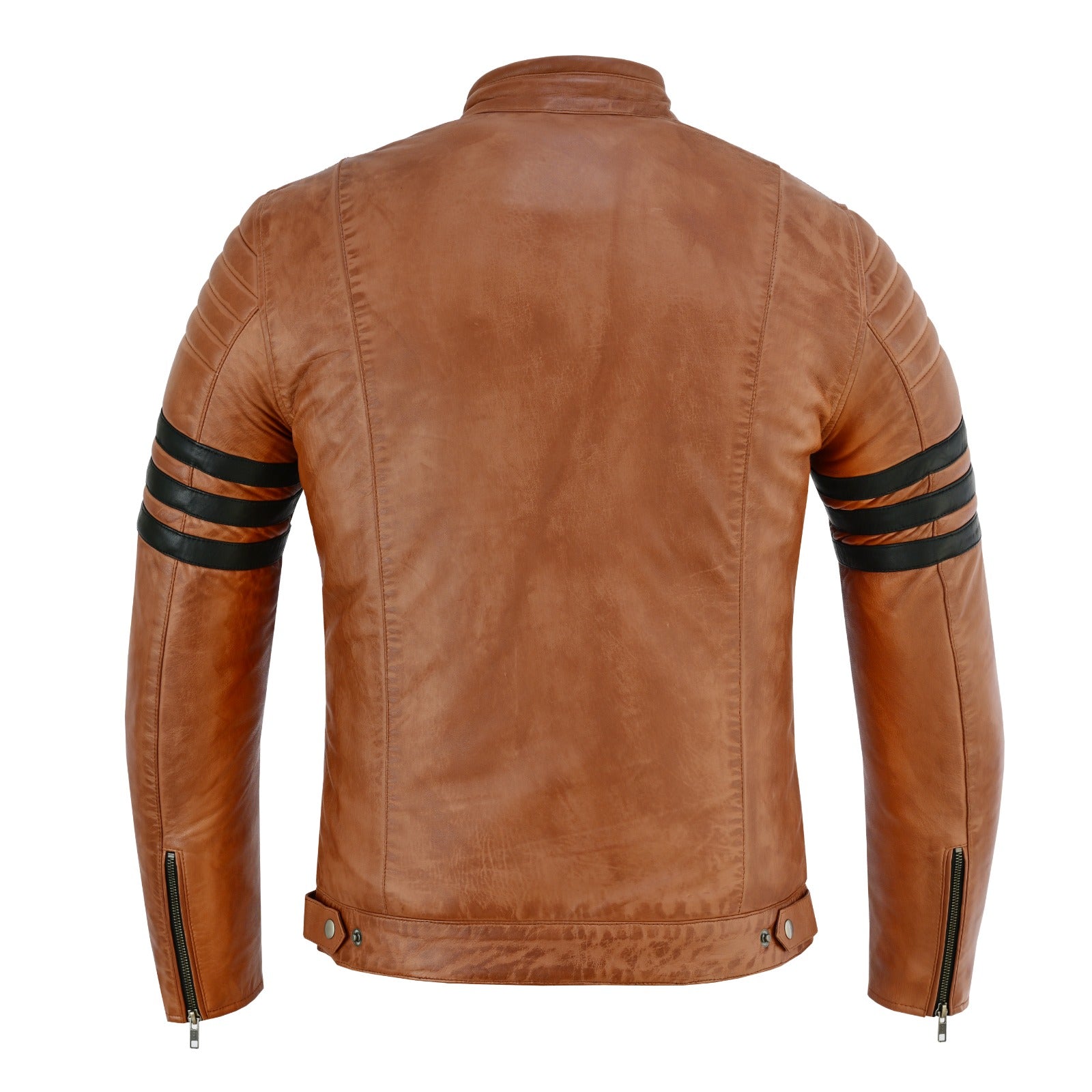Stripes men's leather jacket – view 6