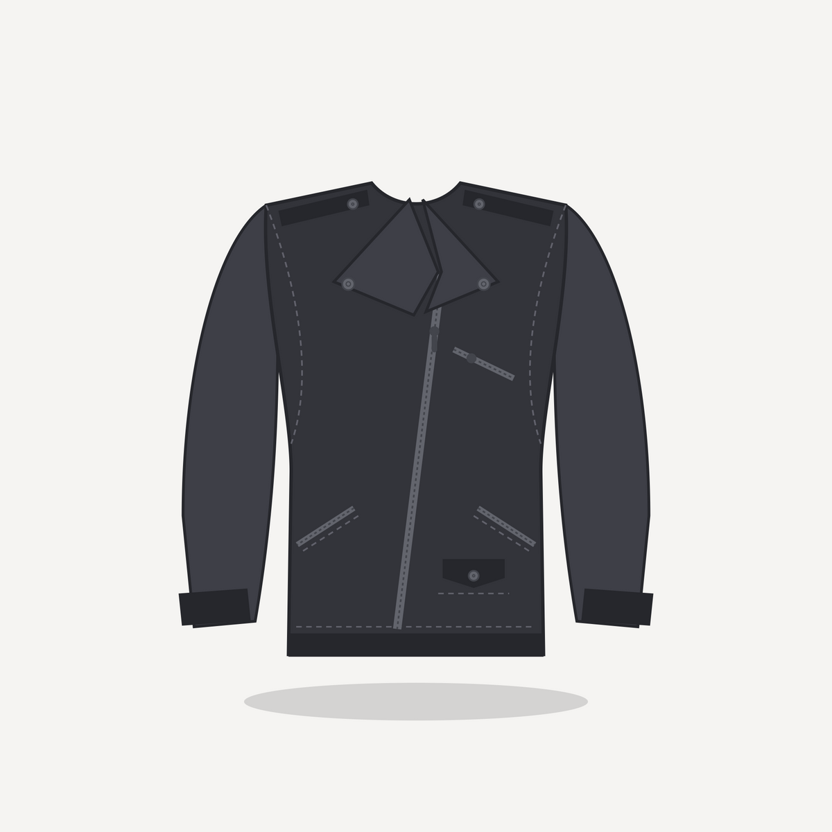 Phantom in Black with Gunmetal hardware — custom men's leather jacket by Arian Leather