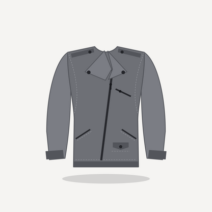 Phantom in Gray with Black hardware — custom men's leather jacket by Arian Leather
