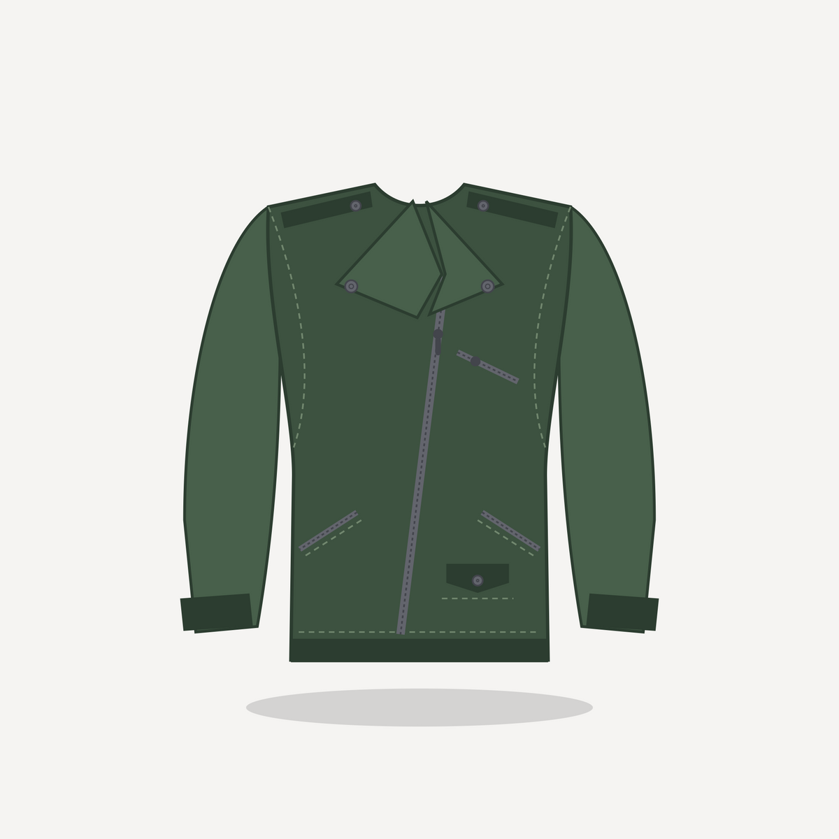 Phantom in Green with Gunmetal hardware — custom men's leather jacket by Arian Leather