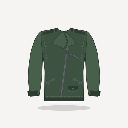 Phantom in Green with Gunmetal hardware — custom men's leather jacket by Arian Leather