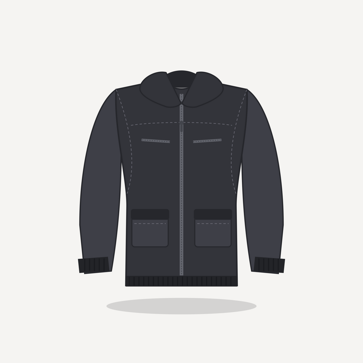 Pilot in Black with Gunmetal hardware — custom men's leather jacket by Arian Leather