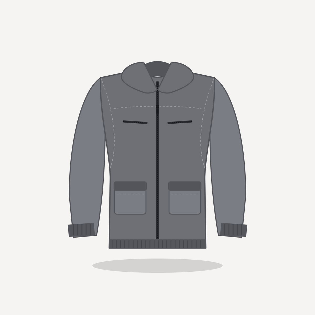 Pilot in Gray with Black hardware — custom men's leather jacket by Arian Leather