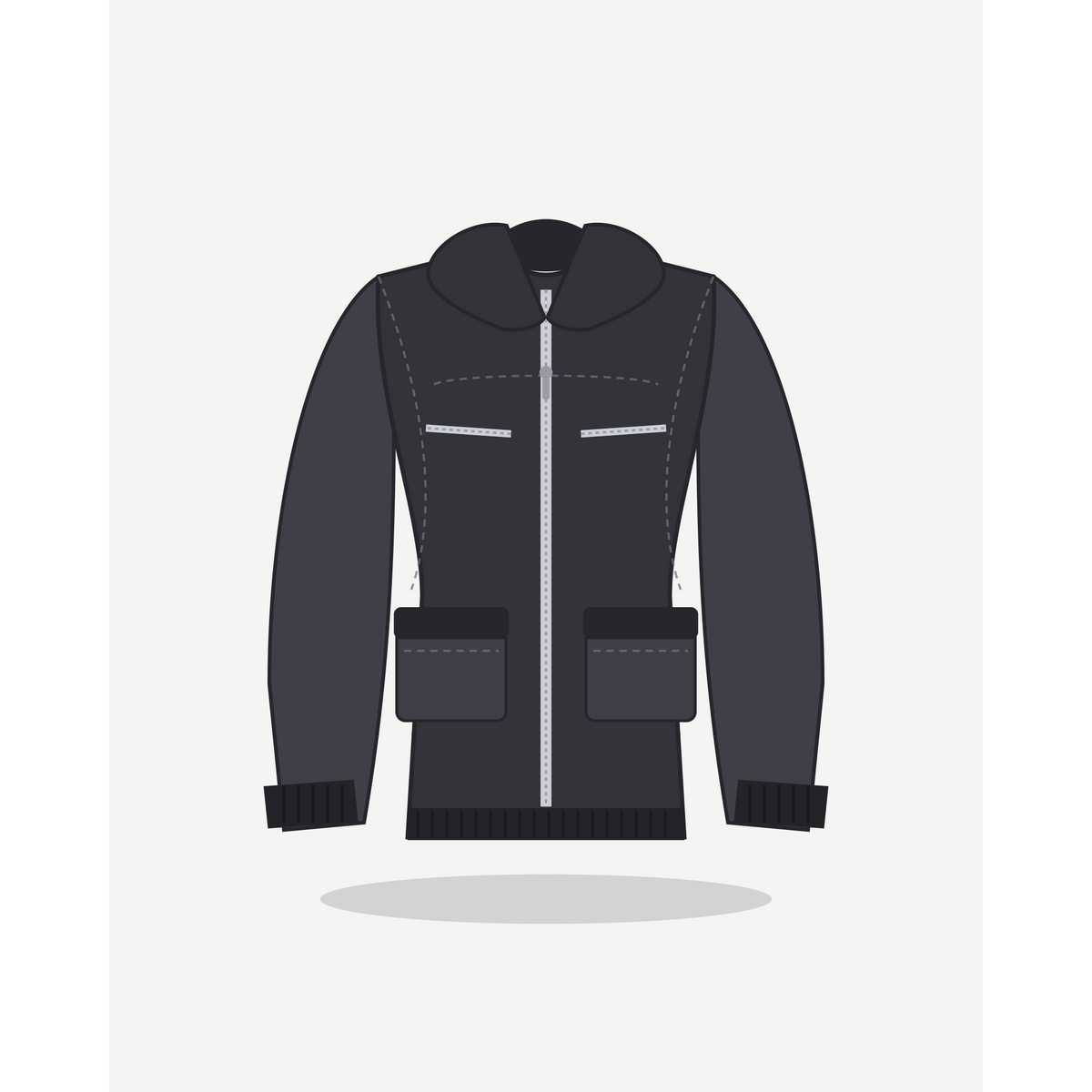 Pilot in Black with Silver hardware — custom women's leather jacket by Arian Leather
