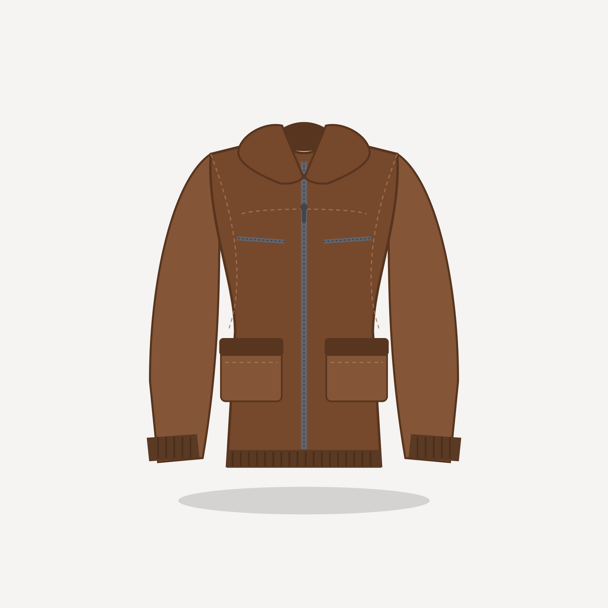 Pilot in Brown with Gunmetal hardware — custom women's leather jacket by Arian Leather