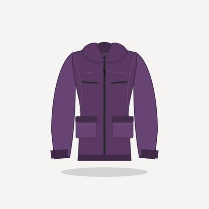 Pilot in Purple with Black hardware — custom women's leather jacket by Arian Leather