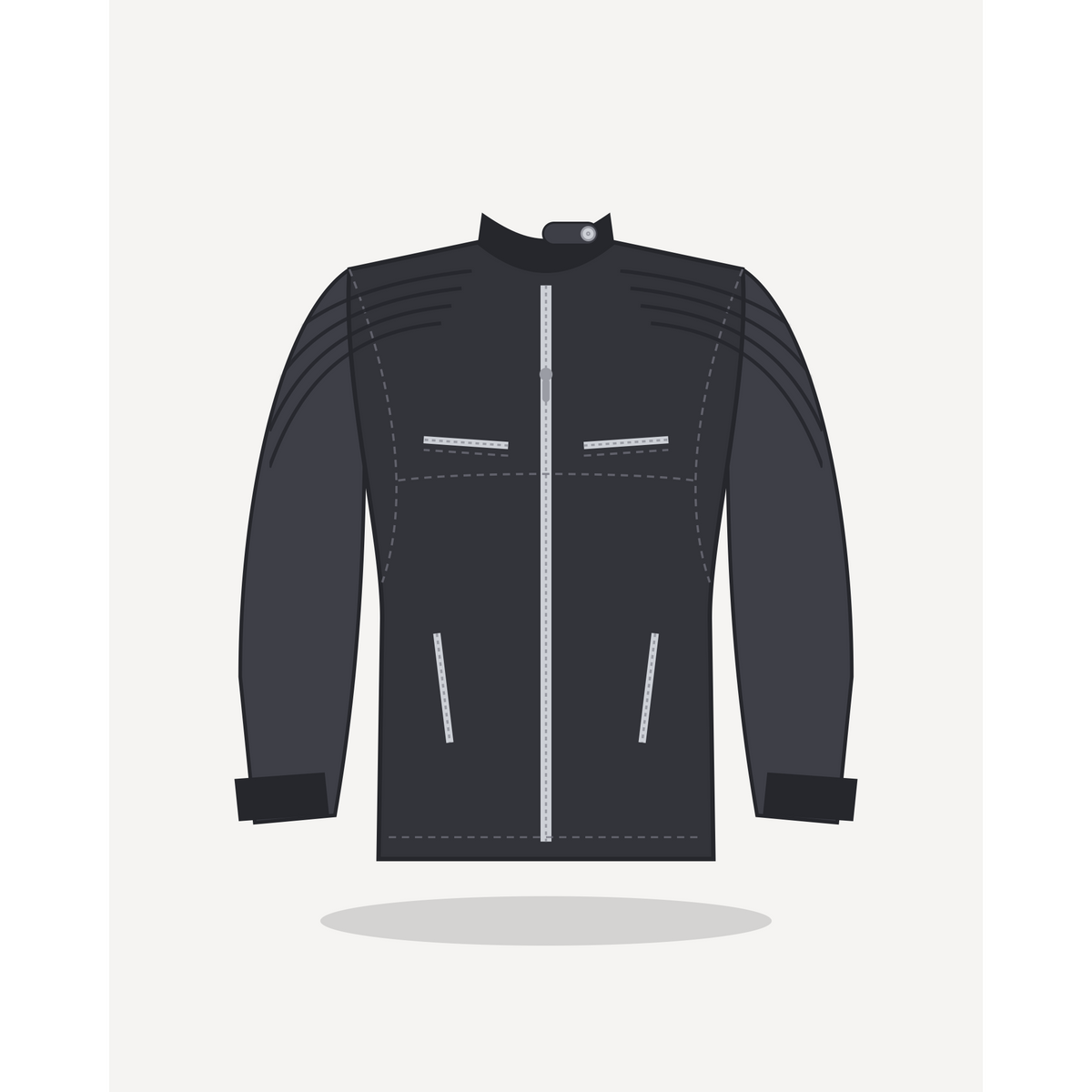 Thunder Ride in Black with Silver hardware — custom men's leather jacket by Arian Leather