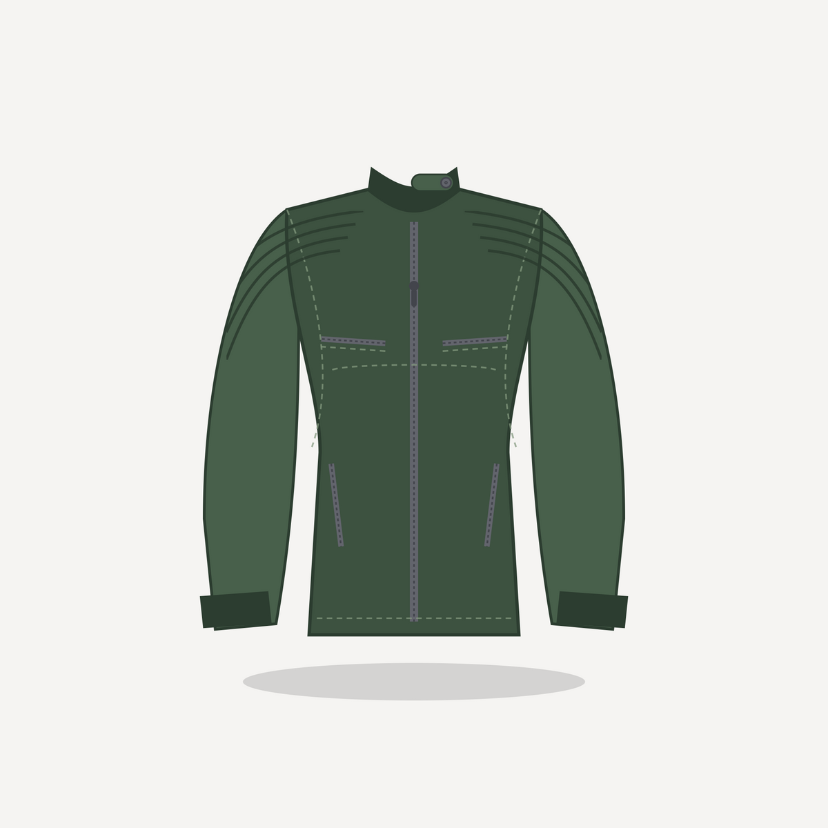 Thunder Ride in Green with Gunmetal hardware — custom women's leather jacket by Arian Leather