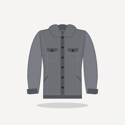 Trucker in Gray with Black hardware — custom men's leather jacket by Arian Leather
