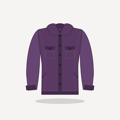 Trucker in Purple with Black hardware — custom men's leather jacket by Arian Leather