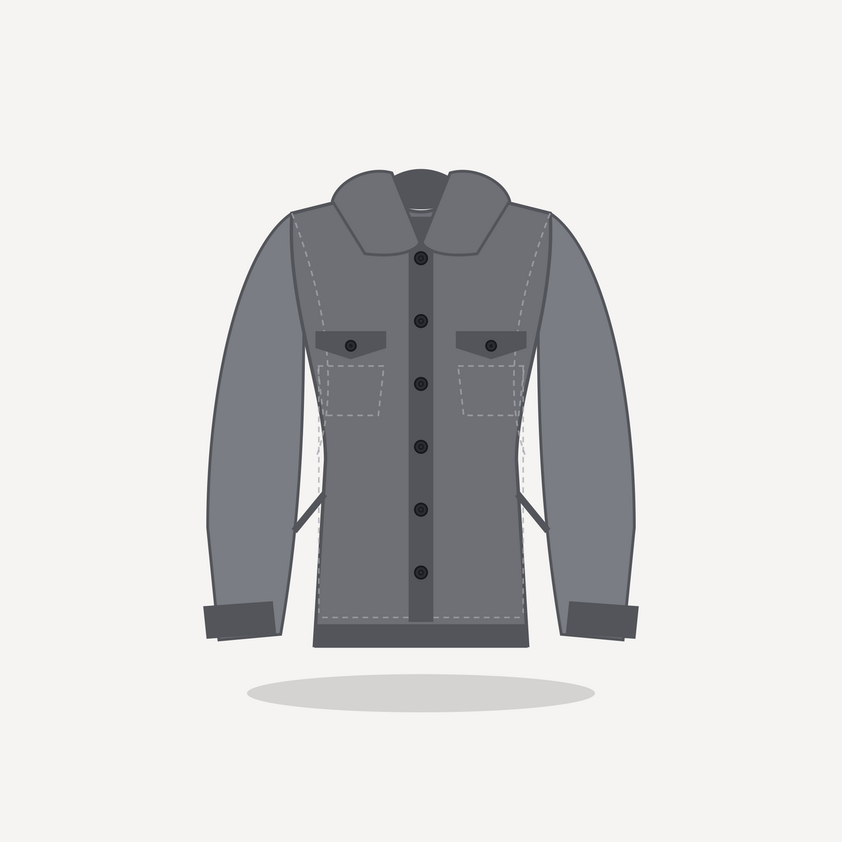 Trucker in Gray with Black hardware — custom women's leather jacket by Arian Leather