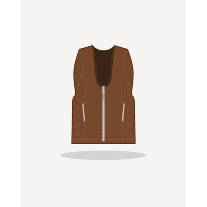 Classic in Brown with Silver hardware — custom men's leather vest by Arian Leather