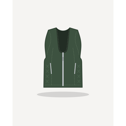 Classic in Green with Silver hardware — custom men's leather vest by Arian Leather