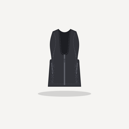 Classic in Black with Gunmetal hardware — custom women's leather vest by Arian Leather