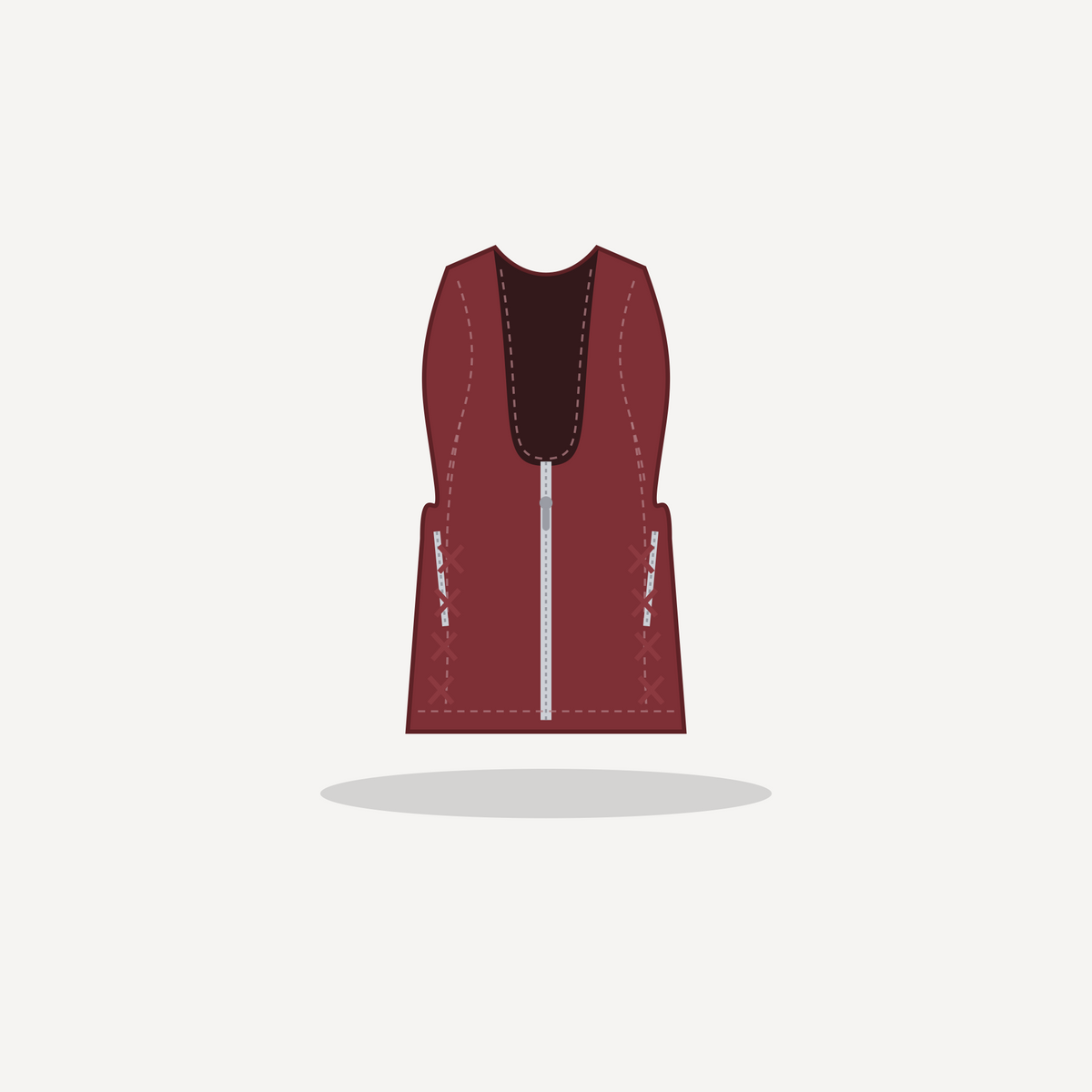 Classic in Red with Silver hardware — custom women's leather vest by Arian Leather