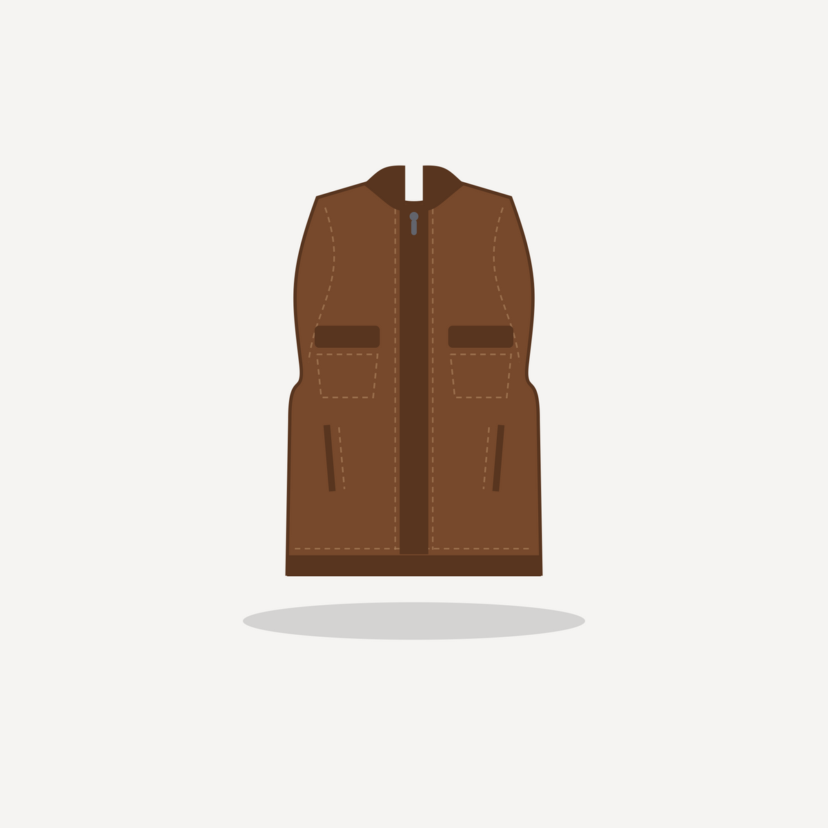 SOA in Brown with Gunmetal hardware — custom men's leather vest by Arian Leather